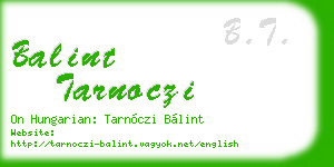 balint tarnoczi business card