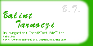 balint tarnoczi business card